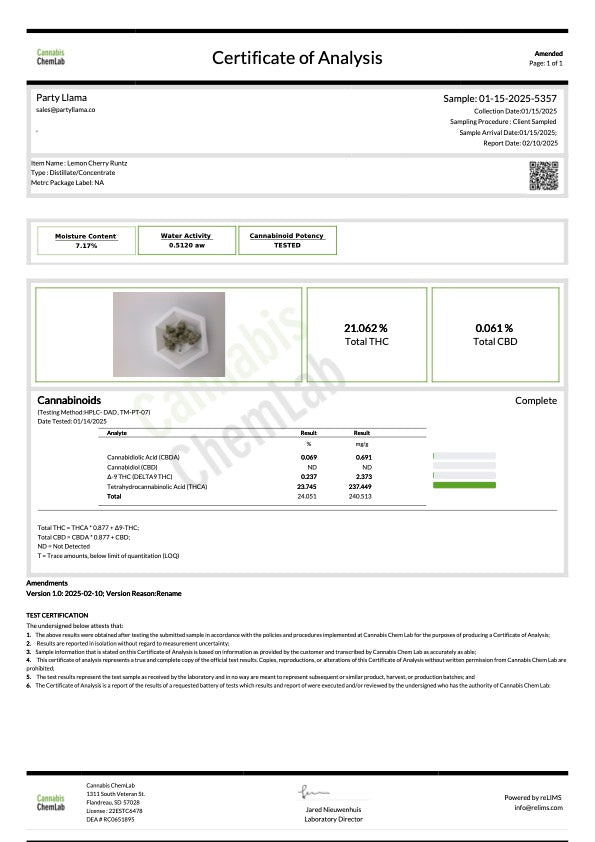 Lemon Cherry Runtz Hemp