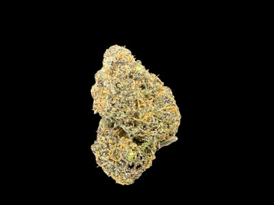 Granny Apple Hemp Flower bud on a dark background. 