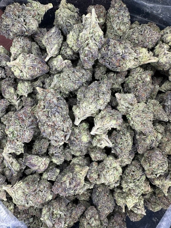 Premium hemp, Gush Mintz Hemp buds in a bag. 