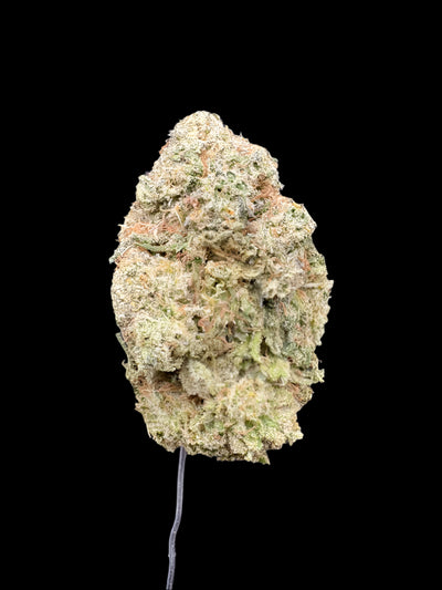 LCG Hemp Flower bud on a dark background. 