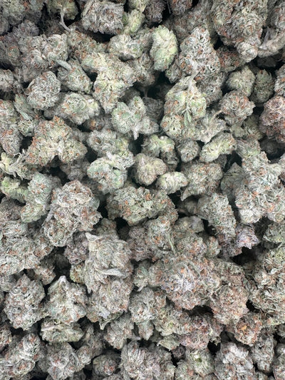 Hemp flower buds in a bag. 
