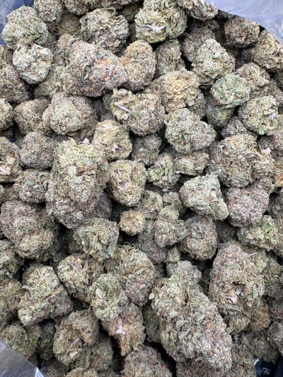 LCG Hemp Flower buds in a bag. 