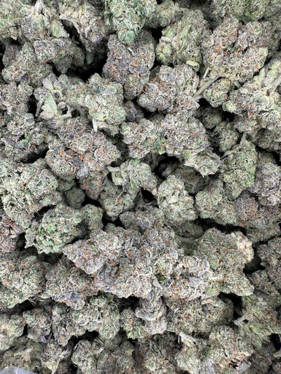 London Fog Hemp Flower buds in a bag. 