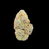 Close up of hemp flower bud on dark background. 