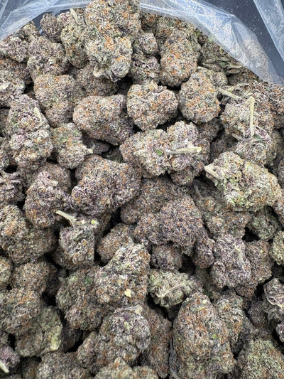 Neapolitan Crunch Hemp buds in a bag. 