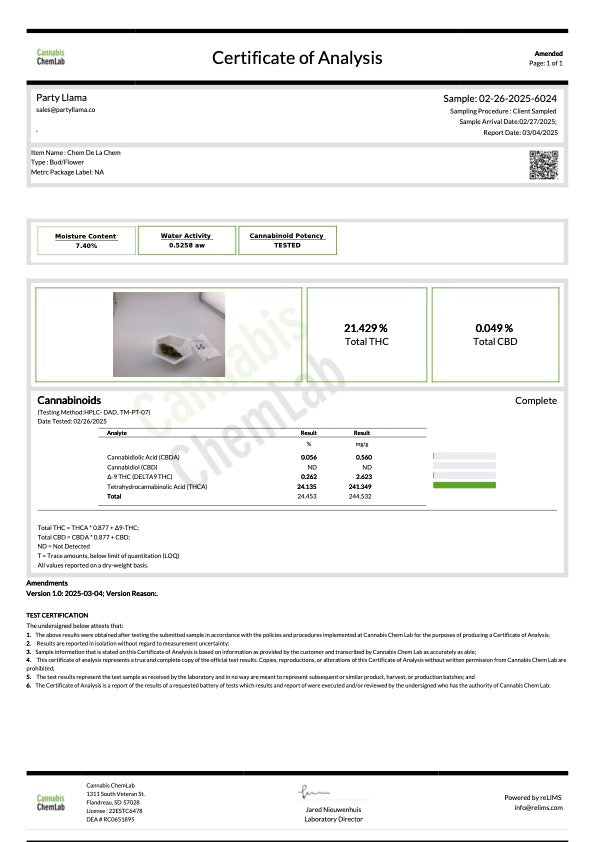 Chem De La Chem Hemp - HF007-291